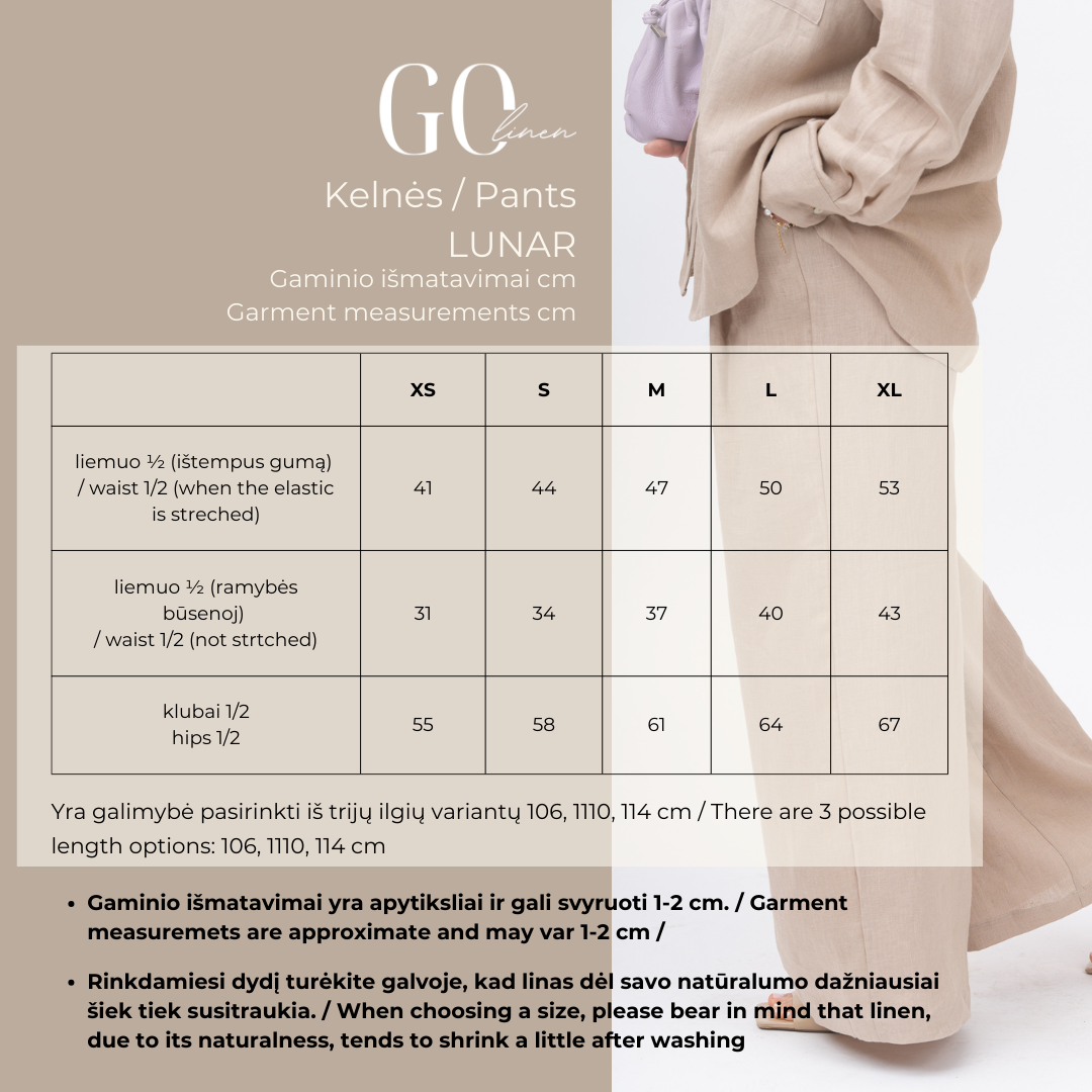 Linen pants for women LUNAR, Beige