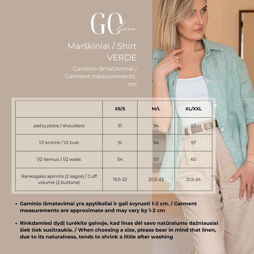 Oversized Linen Shirt for Women VERDE