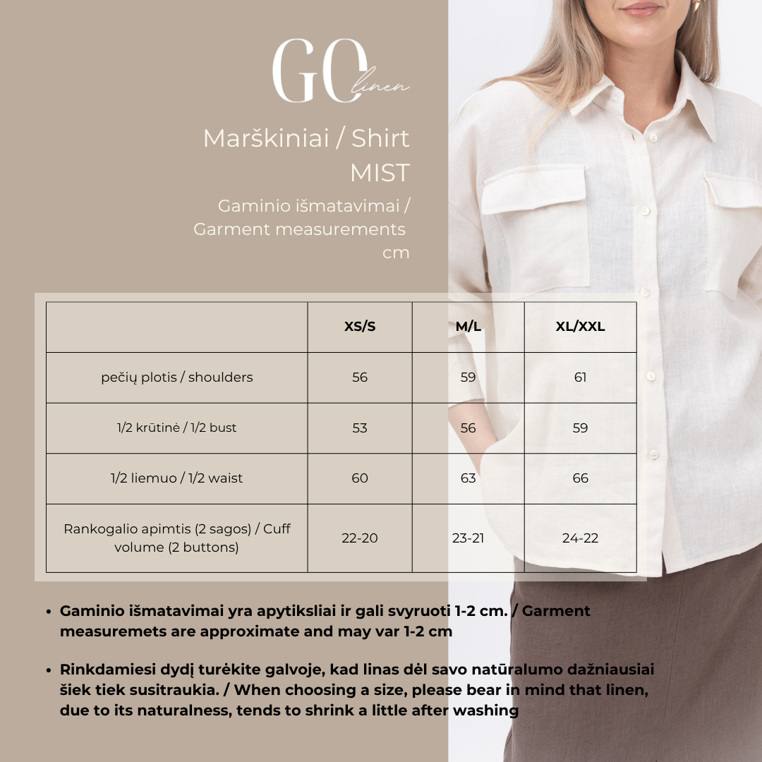 Linen shirt for women MIST Creamy white
