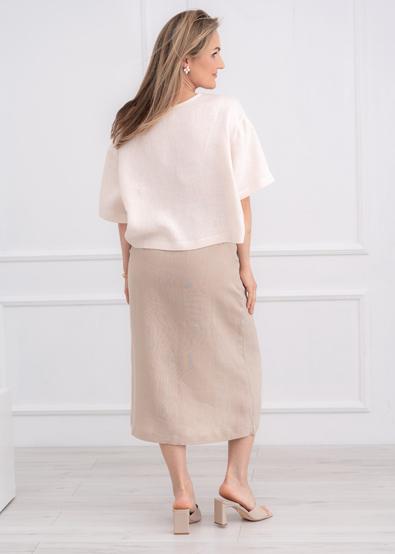 Linen skirt TERRA - A-line midi skirt