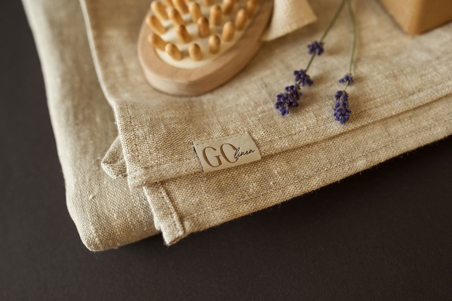 linen bath towel,details