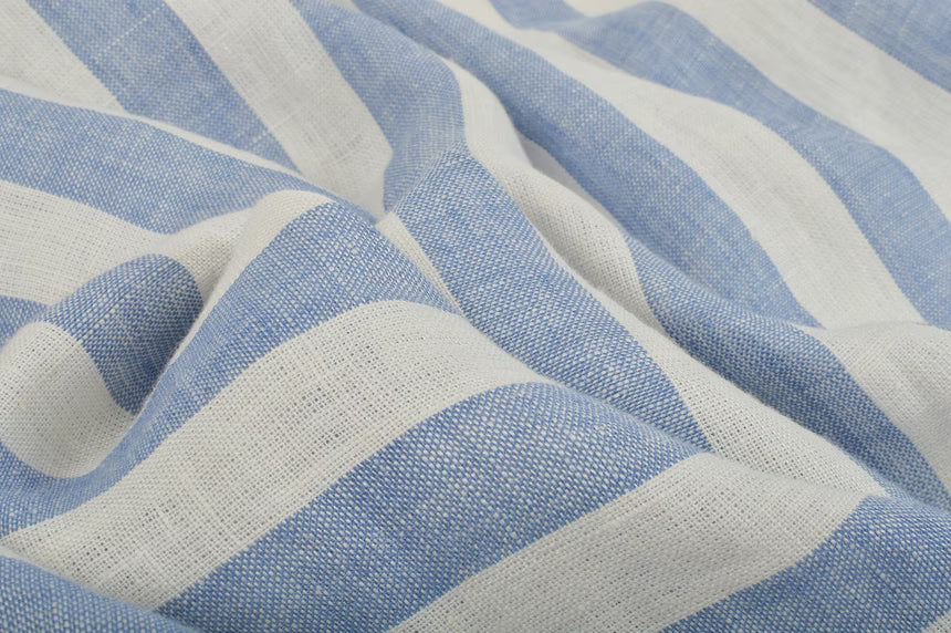 Linen Beach Towel With Case. Wide Stripes