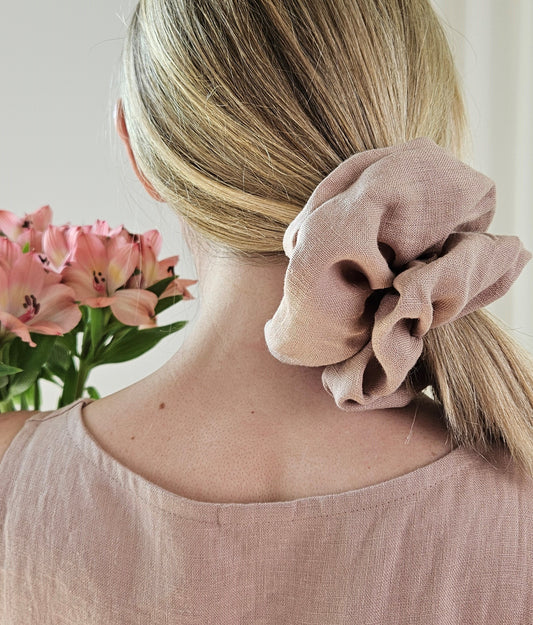 Extra Large Linen Scrunchie - Made from 100 % linen fabric waste!