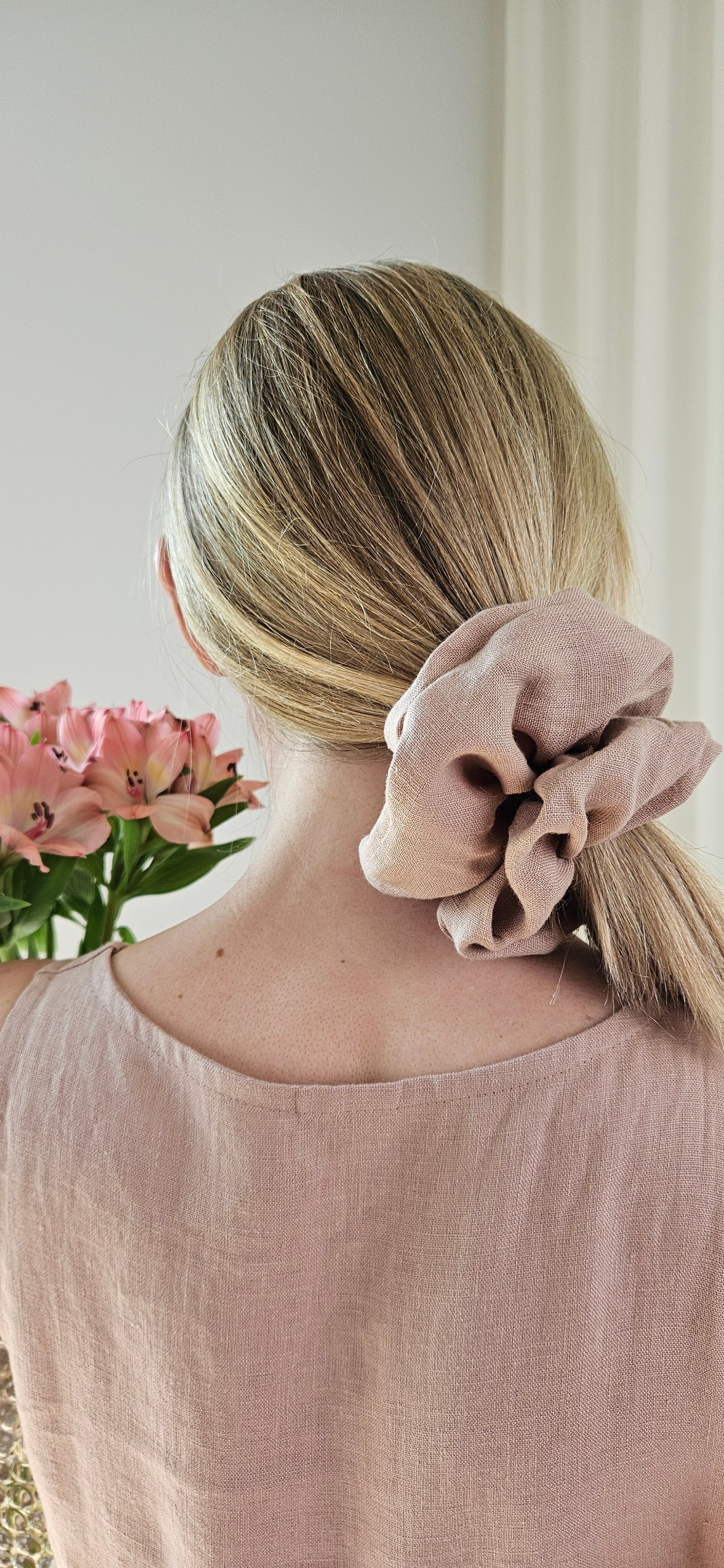 Extra Large Linen Scrunchie - Made from 100 % linen fabric waste!