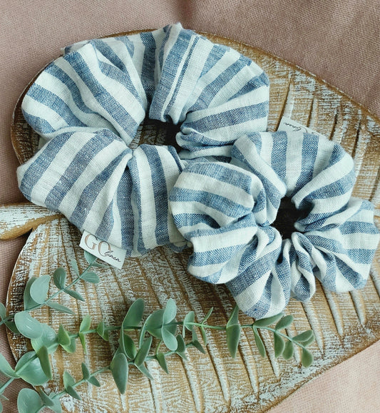 mini me mother and daughter matching scrunchies blue striped