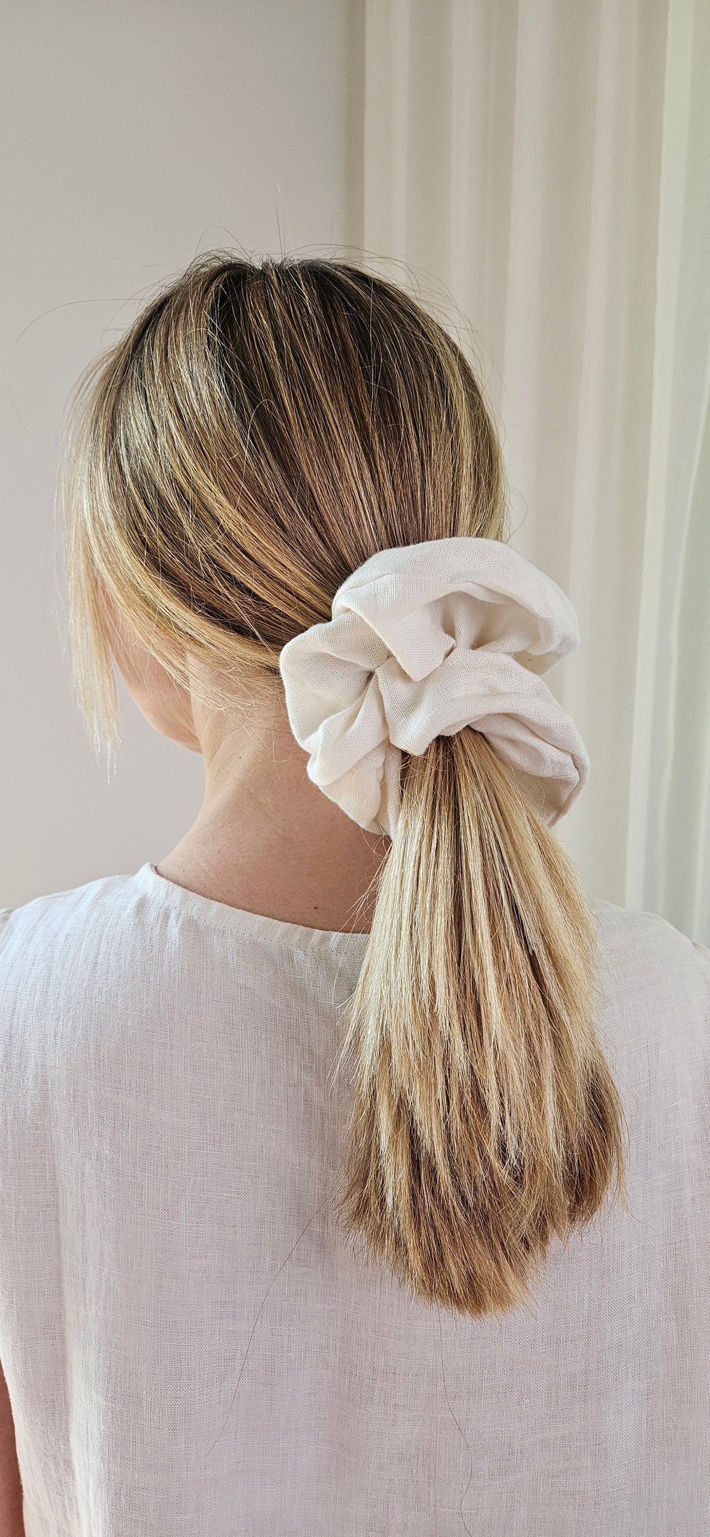 Extra Large Linen Scrunchie - Made from 100 % linen fabric waste!